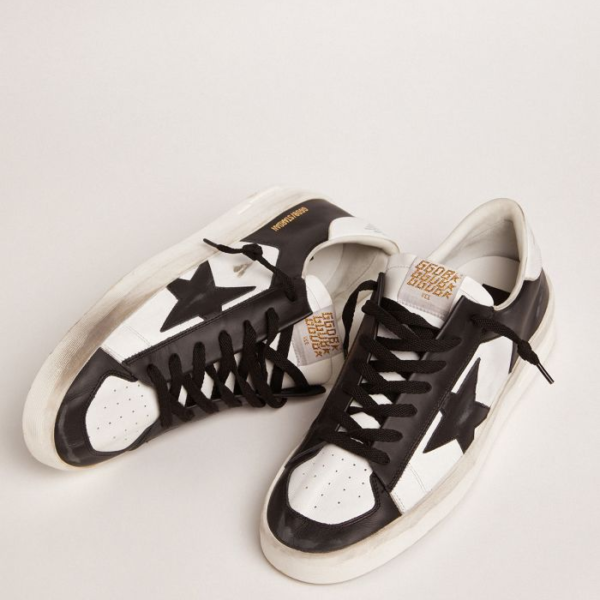 Stardan sneakers in black and white leather