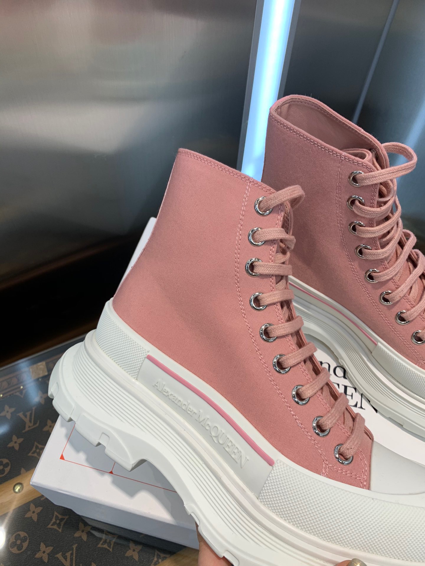 Alexander McQueen Tread Slick Boot Pink