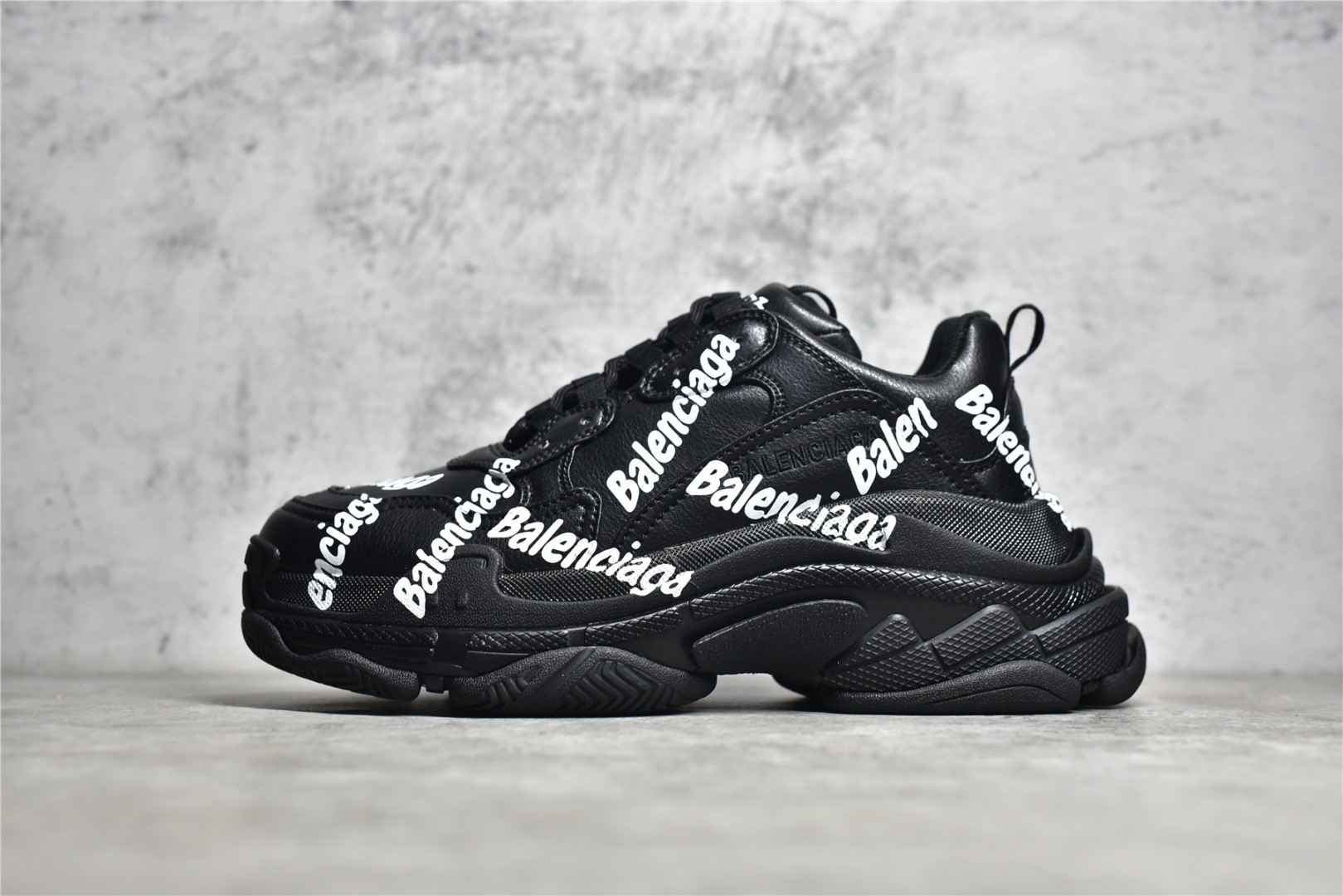 Balenciaga Triple S Logotype Trainers In Black