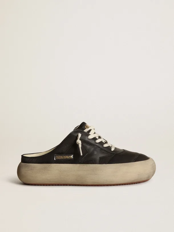 Space-Star Sabots in black nylon with black leather star