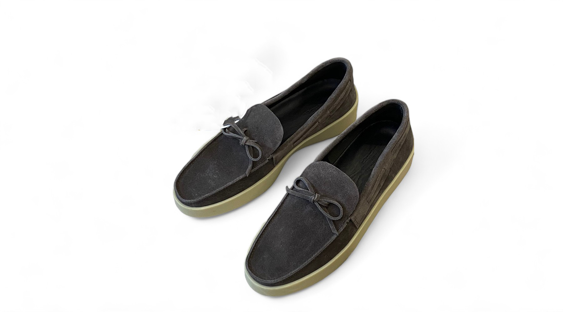 F0G X Zegna Suede Boat Shoes