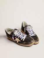 Black canvas Ball Star sneakers with platinum-colored star