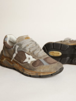 Dad-Star in dove gray mesh and suede
