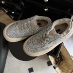 Space-Star shoes in silver glitter with shearling lining