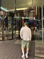 24ss Square Grid FF Logo Flax Tassels Short