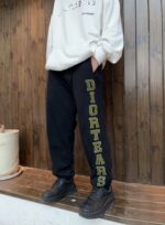23ss Vertical Towel Embroidery Logo Pants