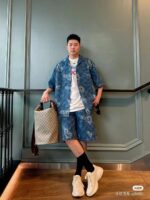 24ss Liquid State Heart Logo Denim Short