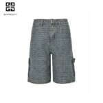 23ss 4G Full Logo Jacquard Weave Denim Short