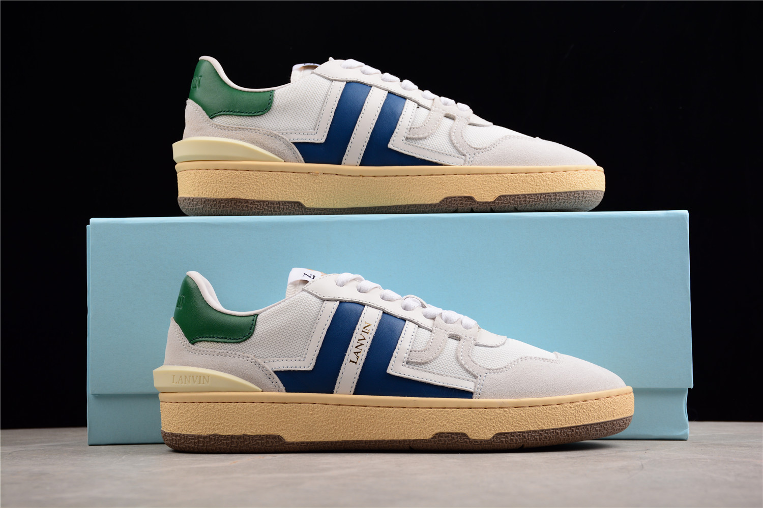 Tennis Low Top Sneaker - White/blue