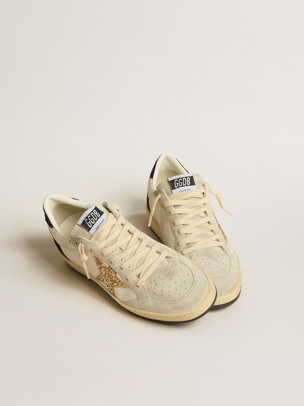 Ball Star LTD in nappa leather and suede with glitter star and black heel tab