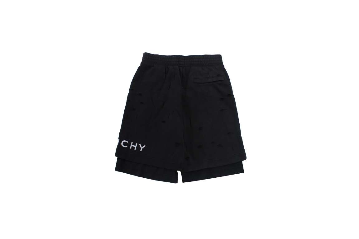 23SS Broken Holes Fake Two Pieces Short