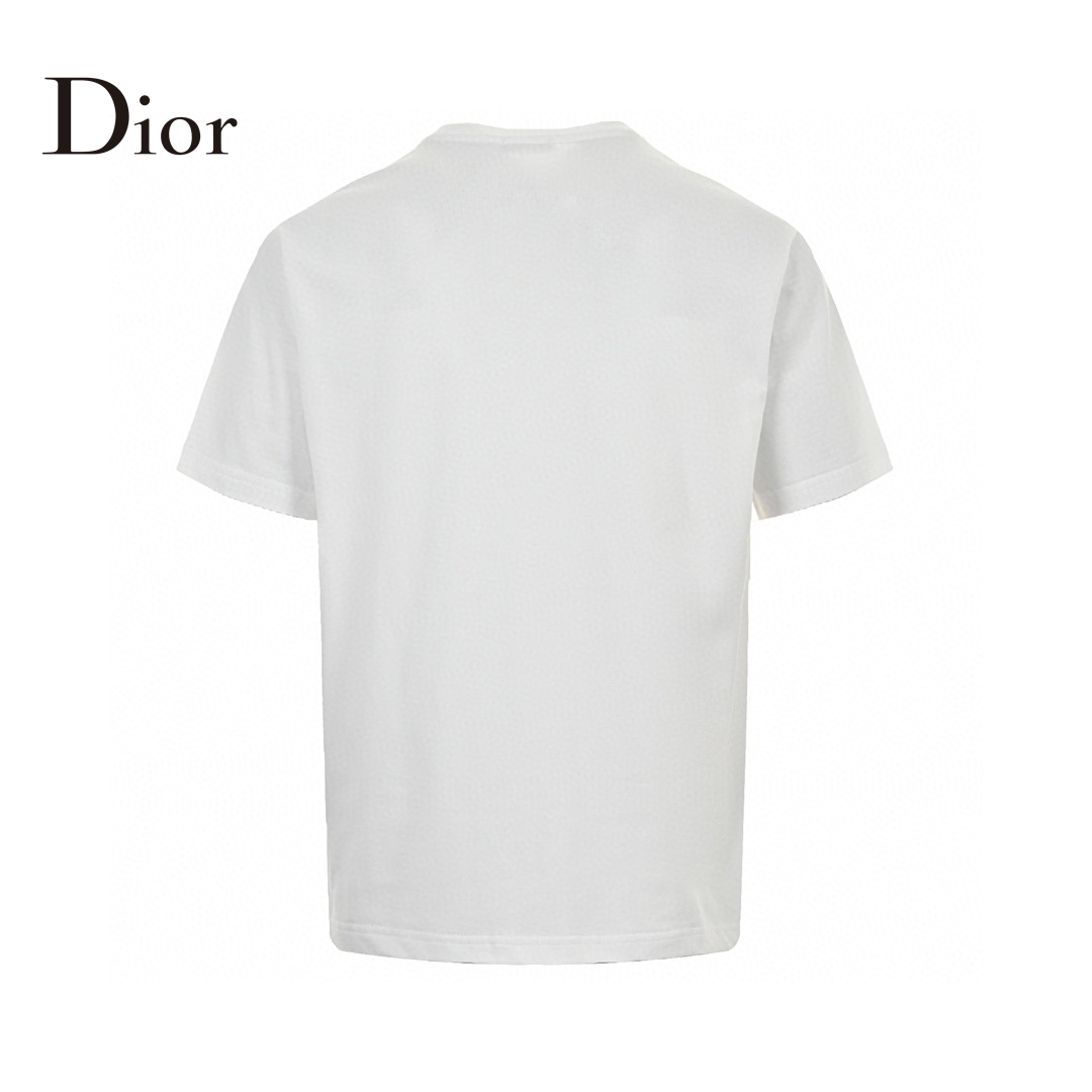 24ss Gold Thread Embroidery CD Logo T-Shirt