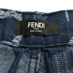 Tie Dye Jacquard Weave Logo Denim Short