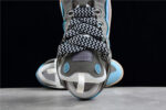 Lanvin Leather Curb Sneakers Blue Grey
