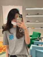 24ss Towel Embroidery Logo T-Shirt