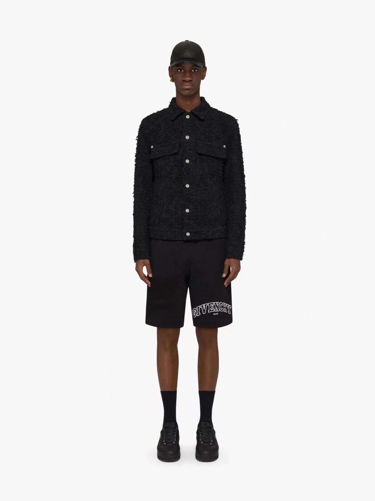 22SS Arc Shaped Patch Embroidery Logo Short