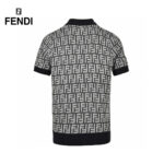 24ss Full FF Logo Jacquard Weave Knit Polo T-Shirt