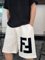 24ss Big Double F Logo Flocking Short