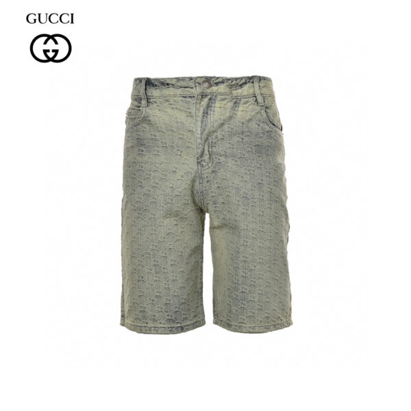 22ss Full Logo Wash Denim Short