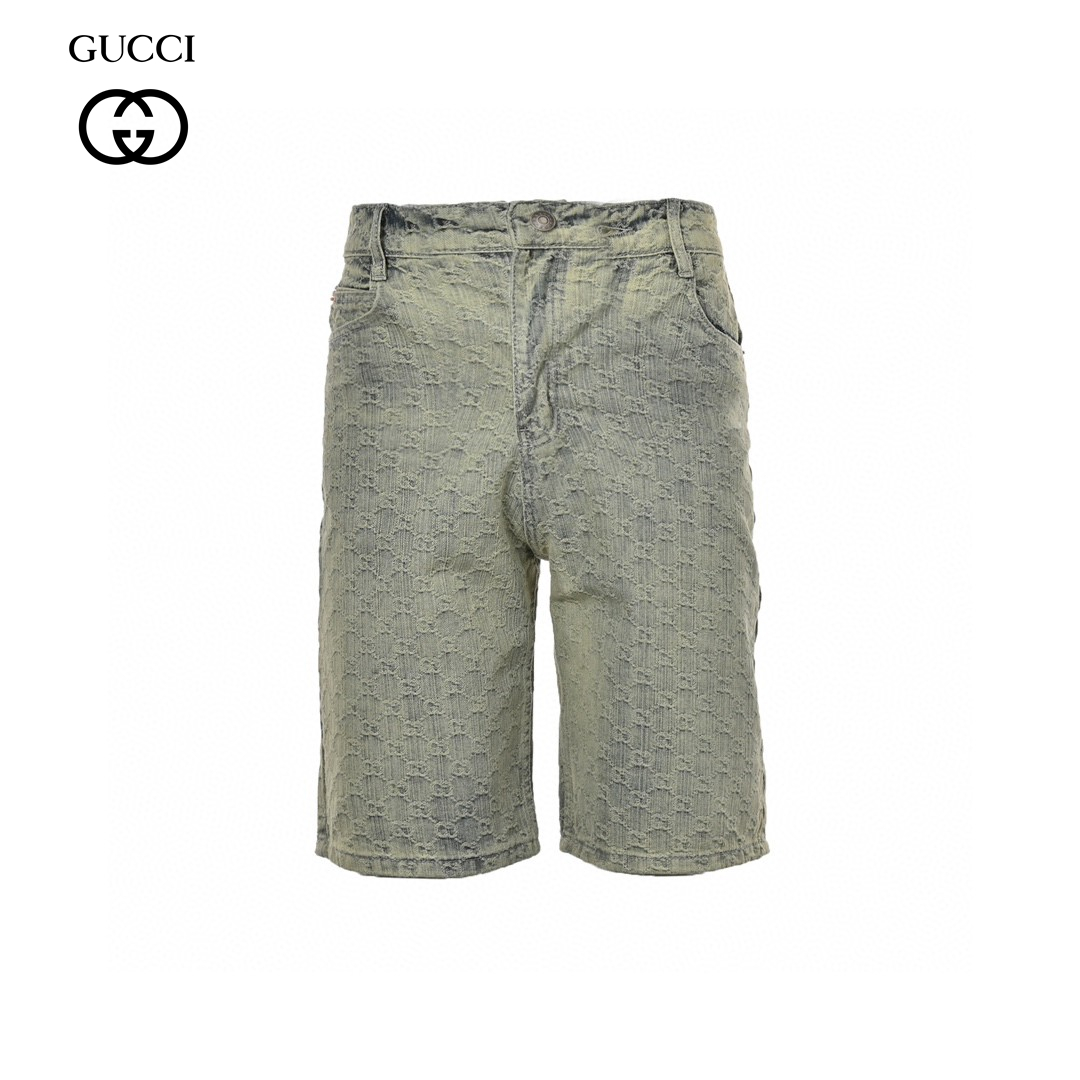 22ss Full Logo Wash Denim Short