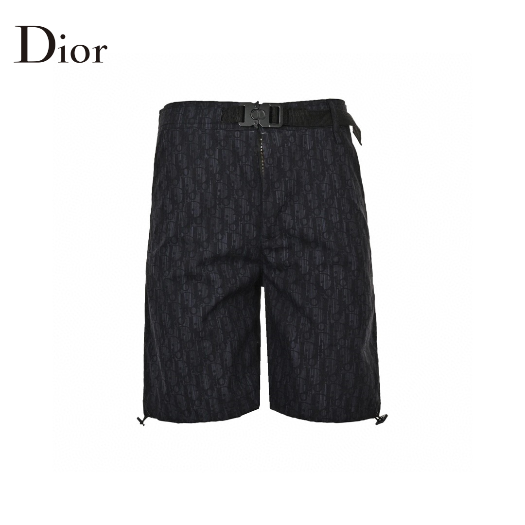 Dark Blue Jacquard Weave Denim Short