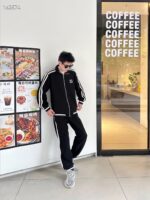 23ss Black and White Braid Sweatpants
