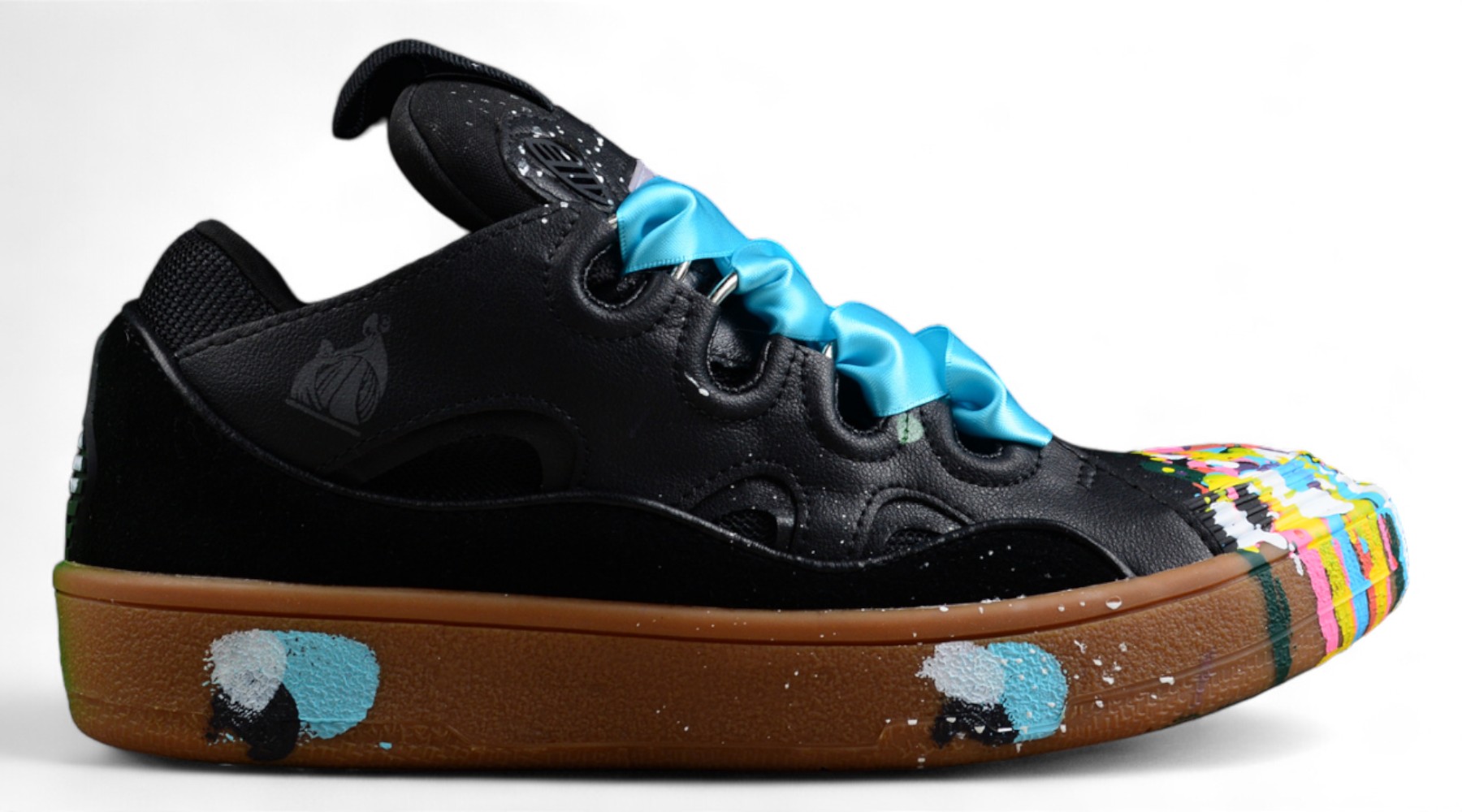 Lanvin Curb Black Gum Shoes Multicolor Color