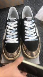 Black canvas Ball Star sneakers with platinum-colored star