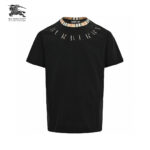 24ss Plaid Neckline Embroidery Logo T-Shirt