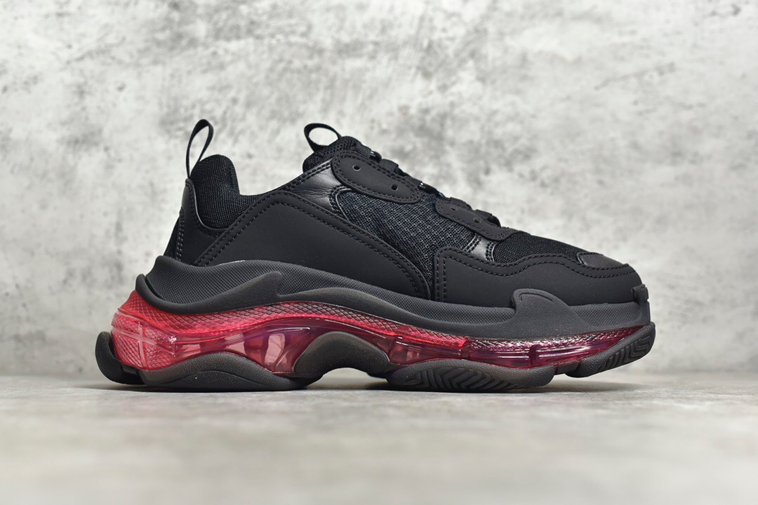 Balenciaga Triple S Clear Sole Black Red