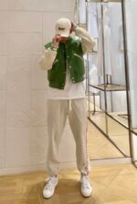 23ss Vertical Towel Embroidery Logo Pants