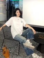 24ss Light Green Graffiti Logo T-Shirt