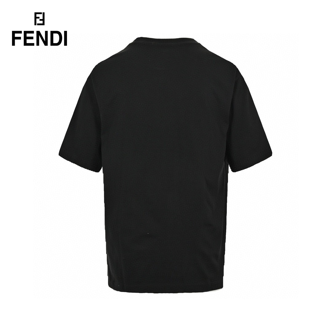 24ss Hand Drawing Gradual Change Color Double F Logo T-Shirt