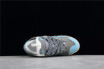 Lanvin Leather Curb Sneakers Blue Grey