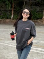 24ss Mottled Coca Cola Logo Wash Broken Holes T-Shirt