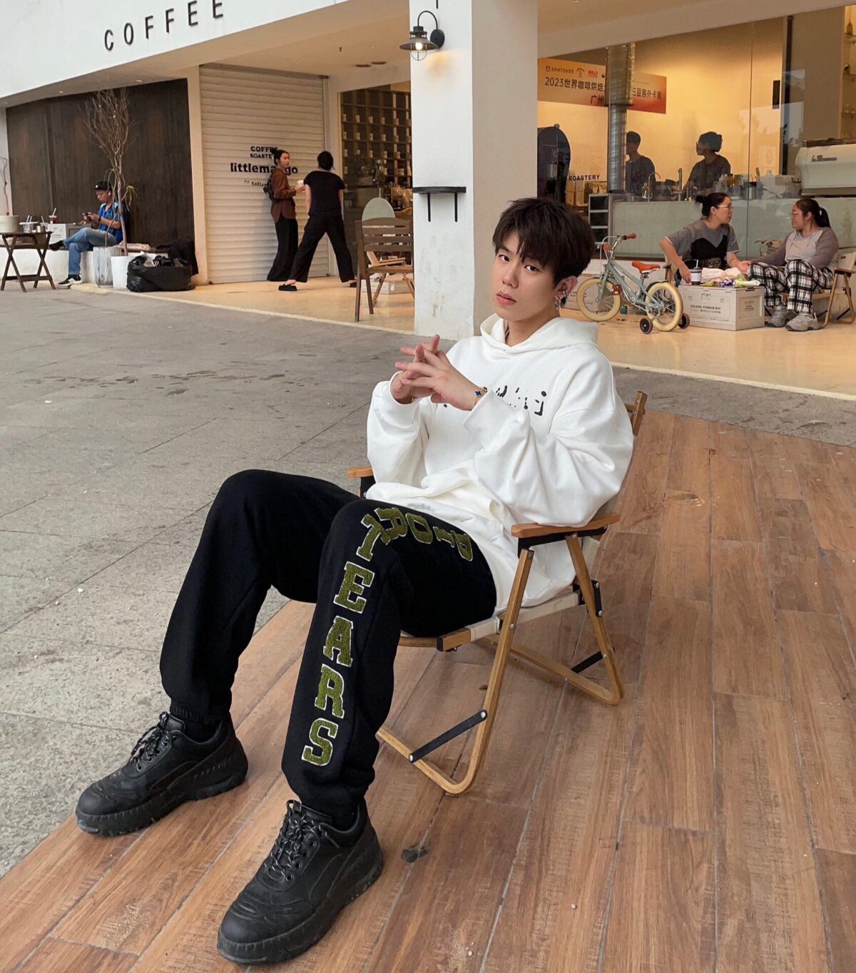23ss Vertical Towel Embroidery Logo Pants