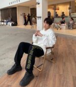 23ss Vertical Towel Embroidery Logo Pants