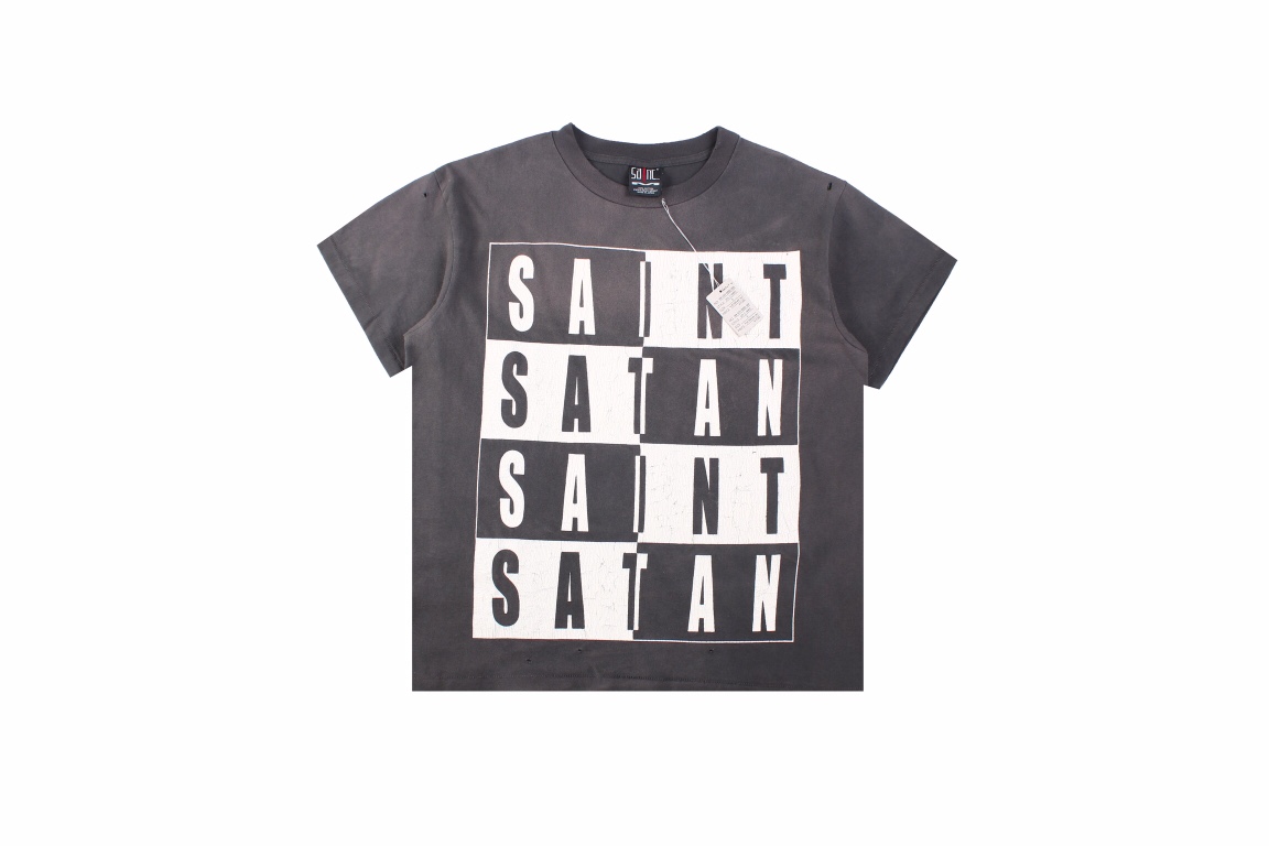 SM Black and White Worn Out T-Shirt