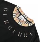 24ss Plaid Neckline Embroidery Logo T-Shirt