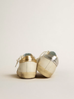 Super-Star in white leather and suede with silver and gold leather star