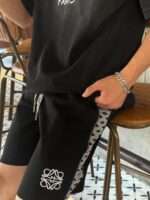 Joint Color Braid Embroidery Logo Short