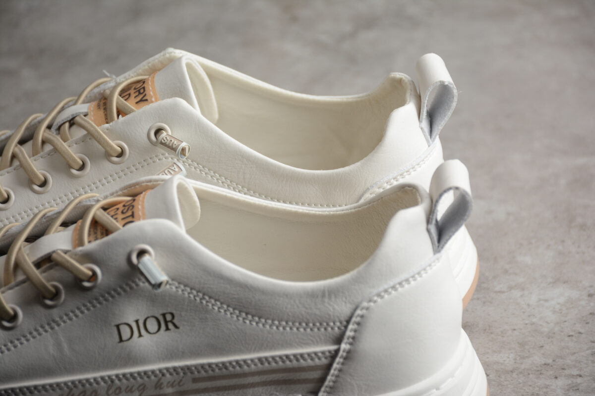Dior Gradient Sole Low-Top Sneaker – White/Beige