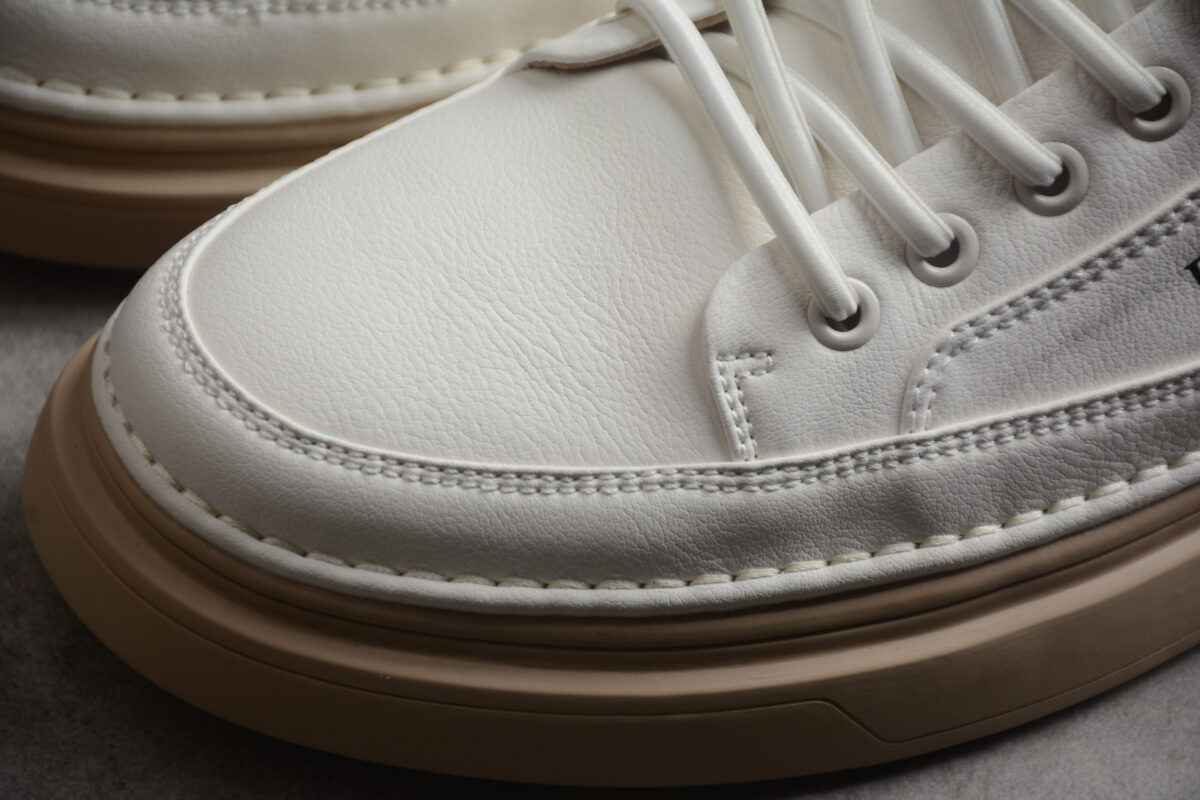 Dior Low-Top Leather Sneaker – Off-White with Beige Sole