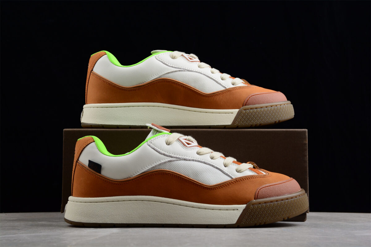 Dior B31 Low-Top Sneaker – Brown, White & Neon Green