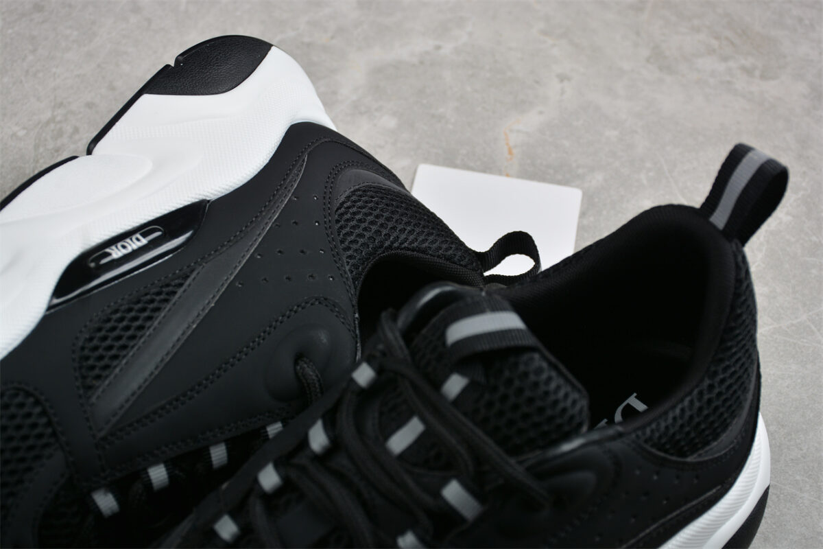 Dior Airmesh Sneaker – Black Technical Mesh with White Sculpted Sole