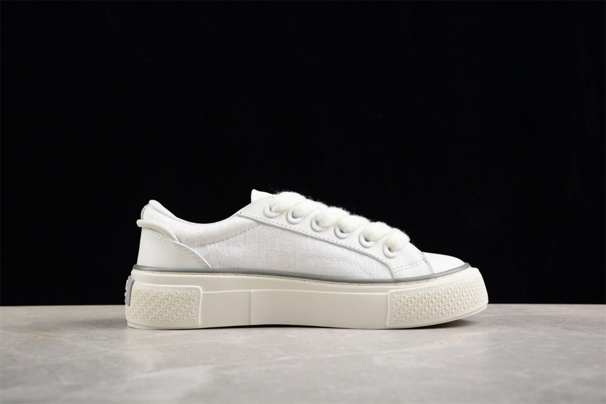 Dior B23 Oblique Canvas Low-Top Sneaker – White