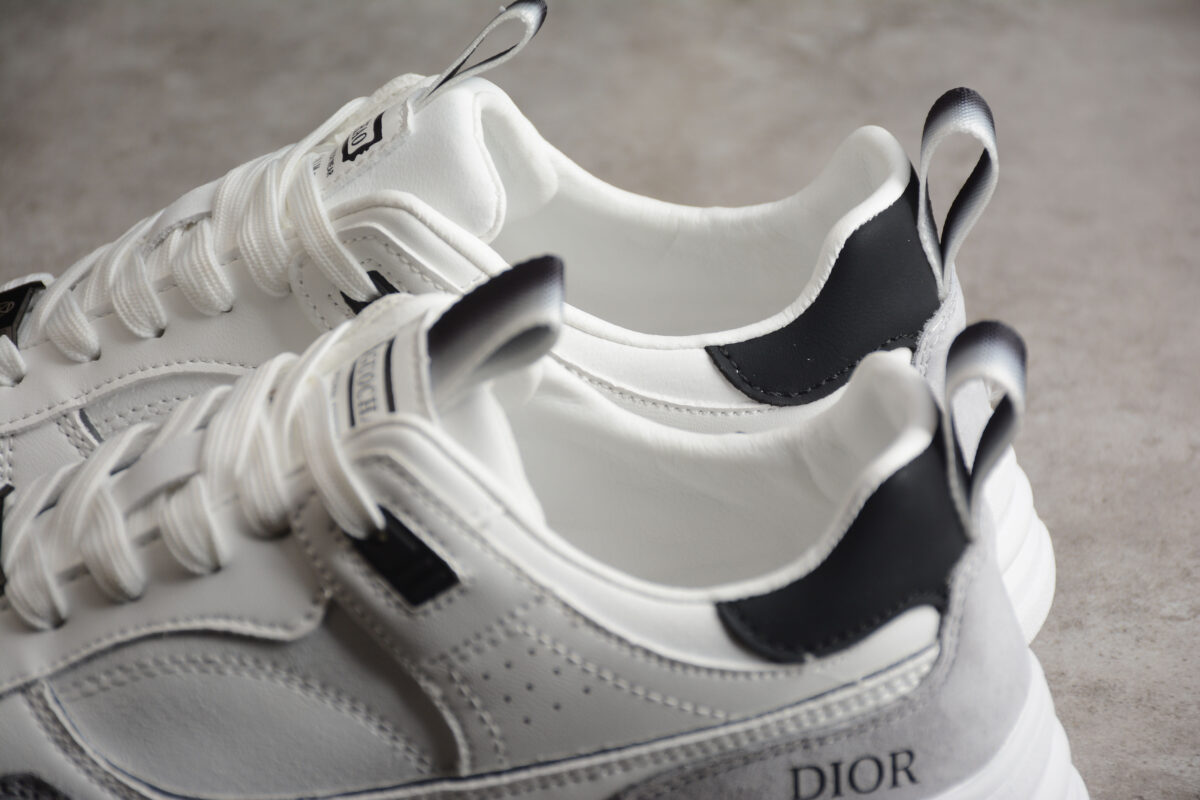 Dior B28 Low-Top Sneaker – White & Grey Leather/Suede