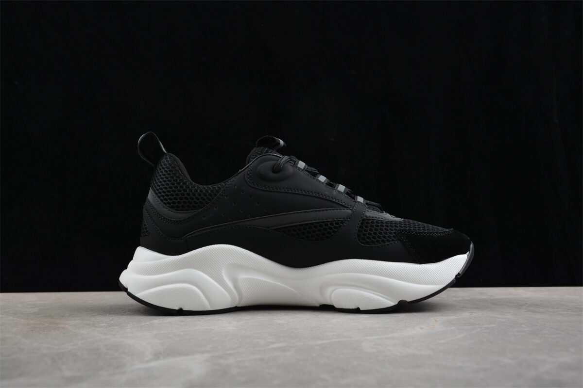 Dior Airmesh Sneaker – Black Technical Mesh with White Sculpted Sole