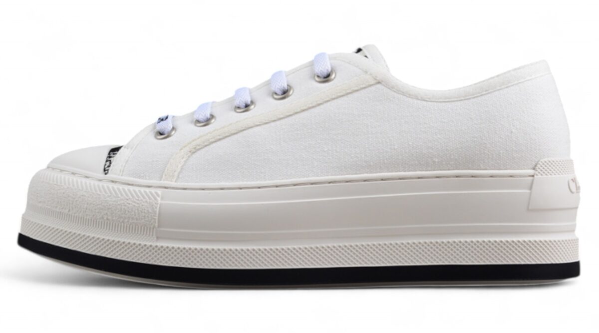 Dior B713 Low-Top Sneaker – White Canvas with Logo Detailing