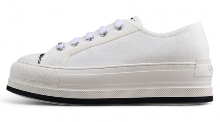 Dior B713 Low-Top Sneaker – White Canvas with Logo Detailing